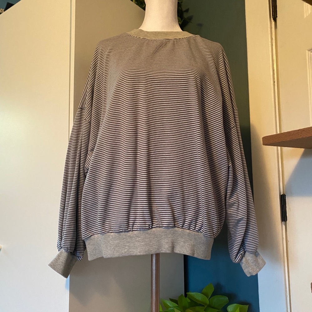 DRESSED IN LALA Oversized striped sweatshirt